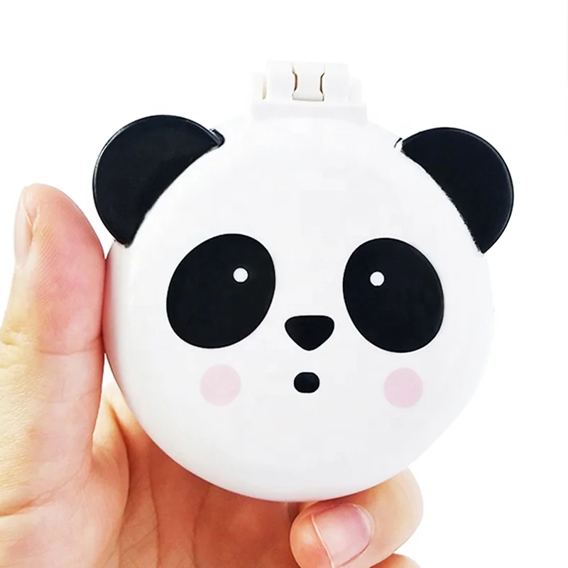 

Portable Travel Mini Pocket Hairbrush Panda Folding Hair Brush With Mirror