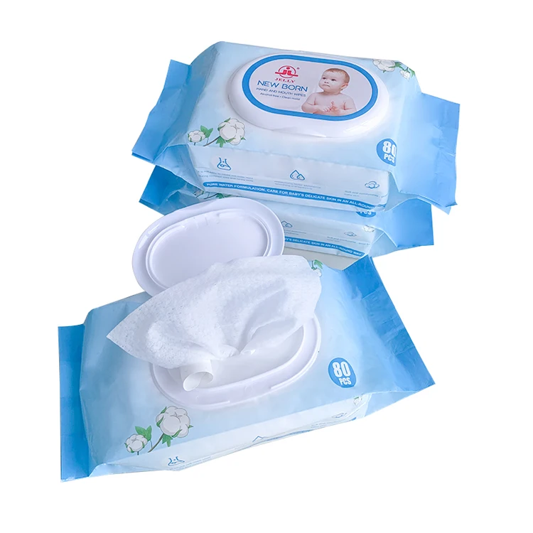 

80Pcs Hypoallergenic Travel Unscented Pure Water Customized Organic Cotton Baby Wipes Wholesaler Baby Wet Wipes