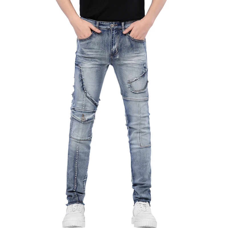 

2021 high quality best jeans for man Support customization wholesale jeans wholesale man rip jeans slim, Blue,gray