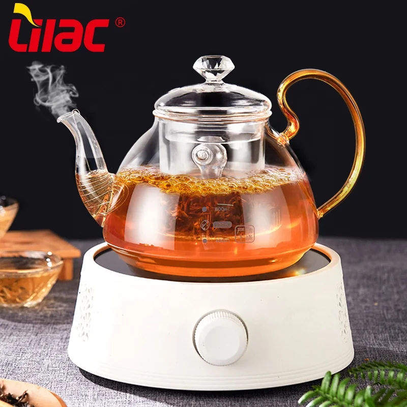 

Lilac Sufficient Stock 1500ml 1300ml 1100ml Export To Middle East Heat-resistant Microwave Safe High Borosilicate Glass Tea Pot