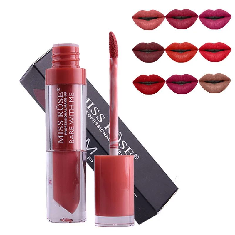 

Wholesale 24 Colors Matte Velvety Long-Lasting Wear Non-Stick Cup Not Fade Waterproof Lip Liquid Gloss Makeup Private Label