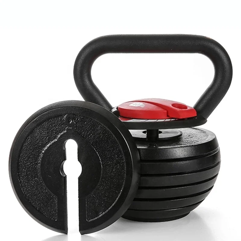 

40 lb 7 gear adjustable kettlebell set men's squat fitness training portable weight lifting 20 kg kettlebell, Yellow, blue and red