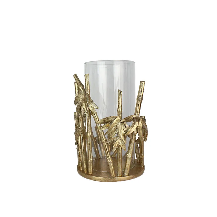 Wholesale Elegant Creative Resin Good Bamboo Glass Tube Candle holder and Vase Accessories For Home Decoration details