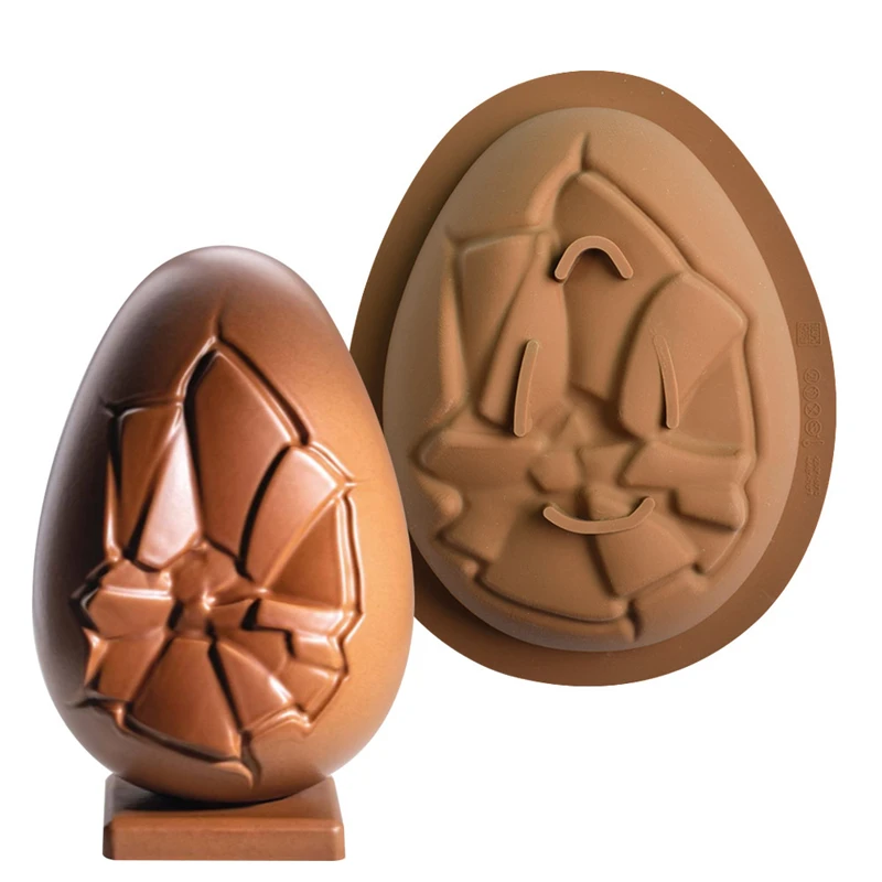 

Z0323 New hot DIY Easter single cracked semicircle egg hand baked chocolate cake silicone molds
