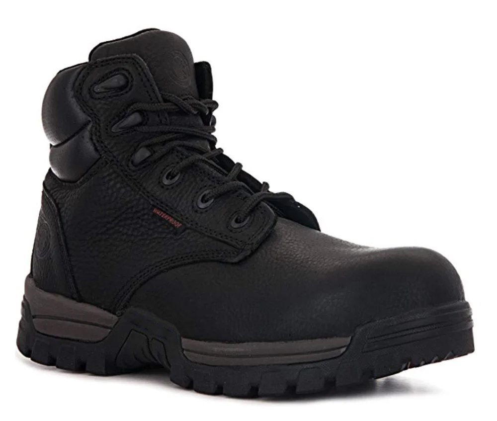 

Mens Waterproof Wide Safety Shoes Composite Toe anti-Slip Oil Resistant Leather work boots, Black