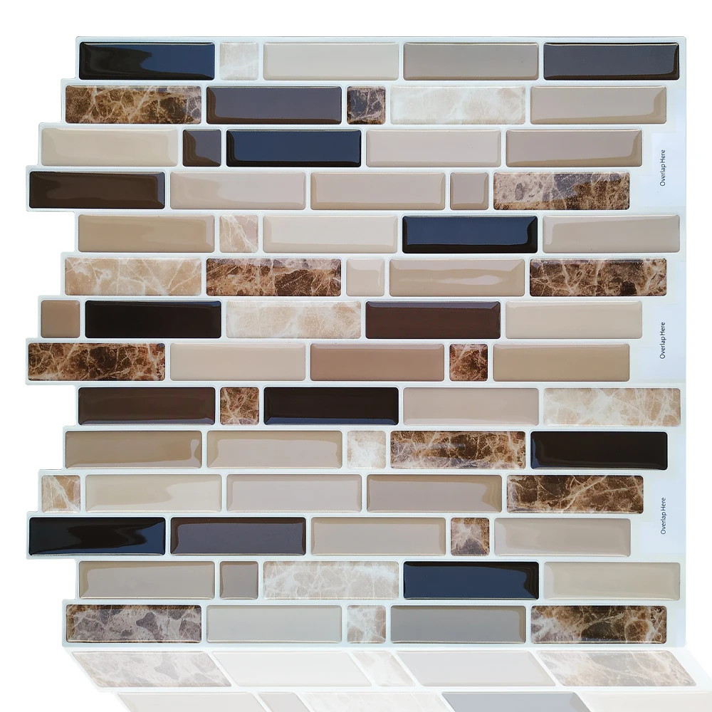 

Home Decor Vinyl Self Adhesive Mosaic Tile Wall Sticker DIY Kitchen Bathroom Backsplash, Cmyk, pantone color (pms),customized