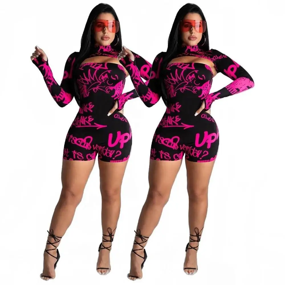

OF100-345 Sexy fashion print slim suit