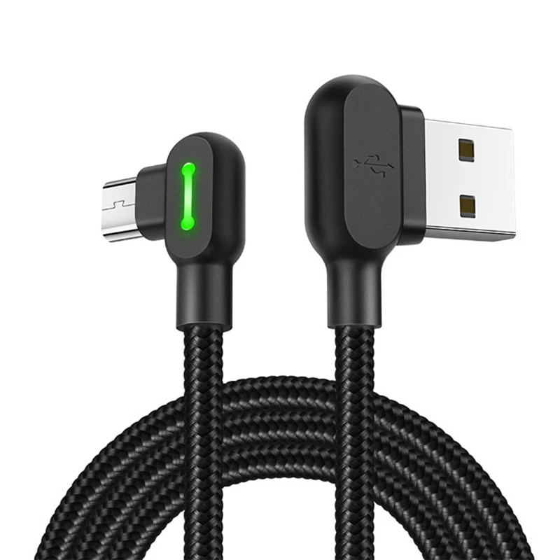 

1.2 m For Type-C Double Elbow USB Cable For Samsung Data line Fast Charging Right angle Cable Phone Charger Cord Data Cable, Black / blue / red