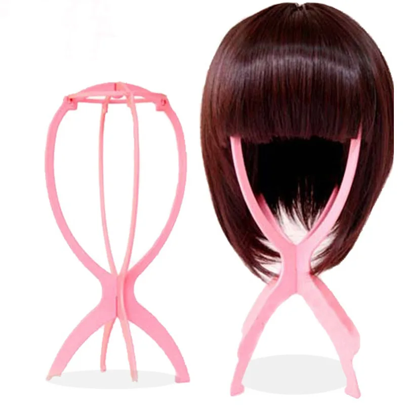 

Pink Black wig hanger stand Hair Accessories Portable Folding Top Quality Wig Hat Holder Wigs Stand Tripod