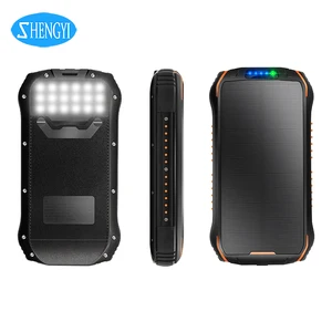 25000mAh Solar Power Bank 3 USB Outputs LED Light