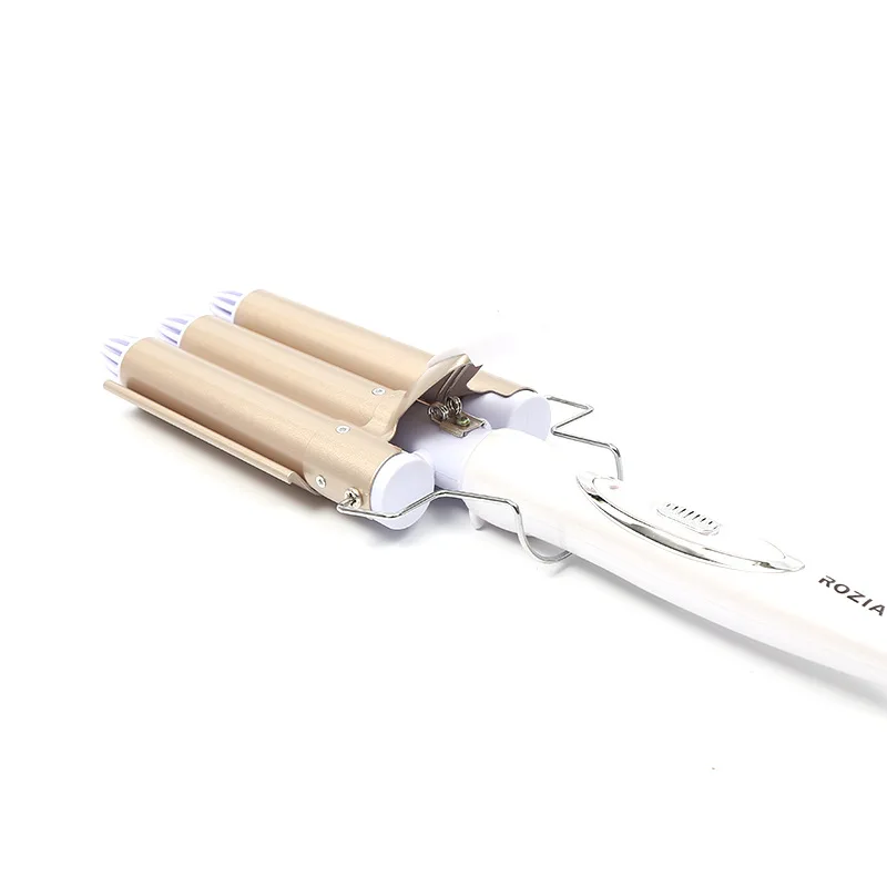 

Wholesale 3 Barrel Curling Iron Wand Hair Waver Curler, Gold