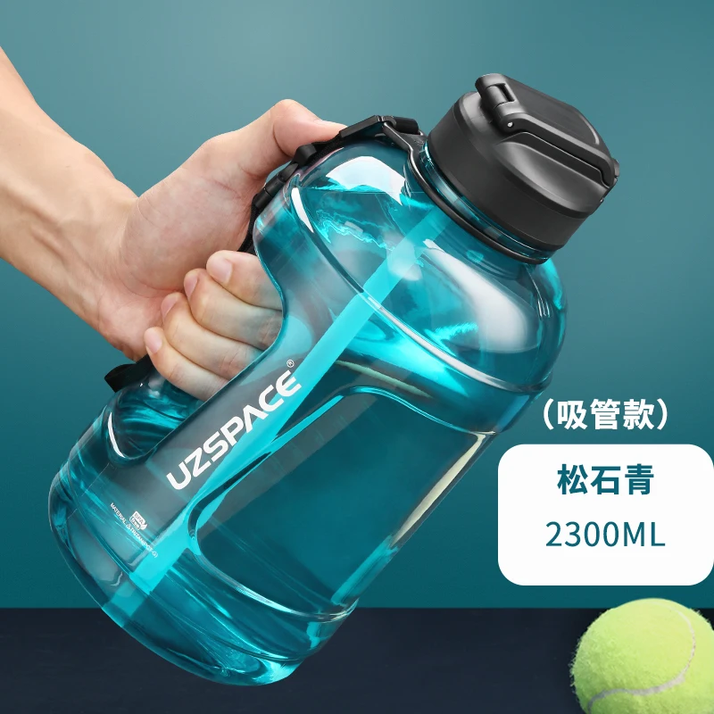 

Half Gallon/64oz Motivational Water Bottle with Time Marker & Straw, Leakproof Tritan BPA Free Water Jug (2.4L) Ensure You Drink