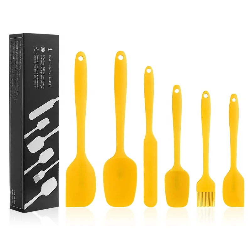 

Amazon Top Seller 2021 Gadget Mini Silicone Spatula Kitchen Baking Utensil Set And Silicone Oil Brush For Kids, Yellow/green/black/red/colourful