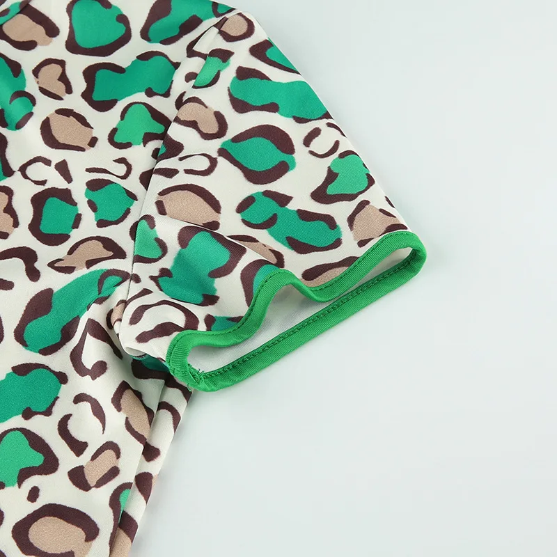 2019 Summer Crop Tops Short Sleeve Sexy Cheongsam Style 2 Pieces Women Dress