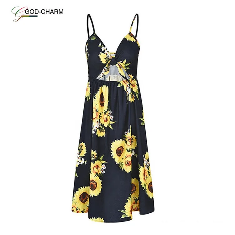 

GC-86970654 Wholesale Hot Summer Dresses Sleeveless Printed Pineapple Girl Slip Jumper Halter Plus Size Maxi Dress Women, Red, black, navy