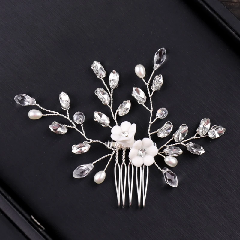 

Bride Comb Women Flower Jewelry Handmade Accessories Wedding Elegant Headpieces