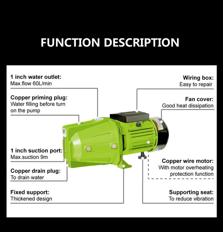 VIDO 1 hp 1hp cri automatic dc electric stainless steel water jet pump with high quality pressure tank price bangladesh impeller