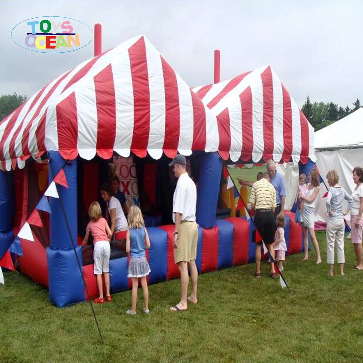 

High quality 4 in 1 Midway Inflatable Carnival Booths and Games outdoor Inflatable Interactive Games For Kids