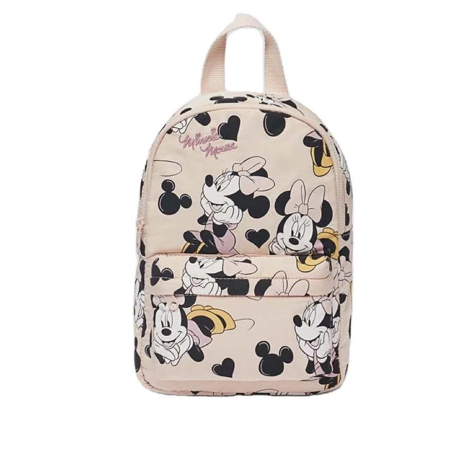 

New style baby cute cartoon bags for child Minnie Mouse print pink candy color canvas backpack wholesale high qualtiy