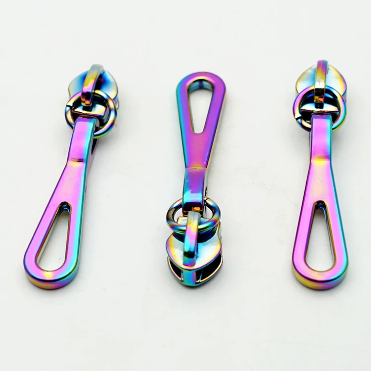 Rainbow Zipper Slider Bag Metal Zipper Pullers Metal Tab For Handbags