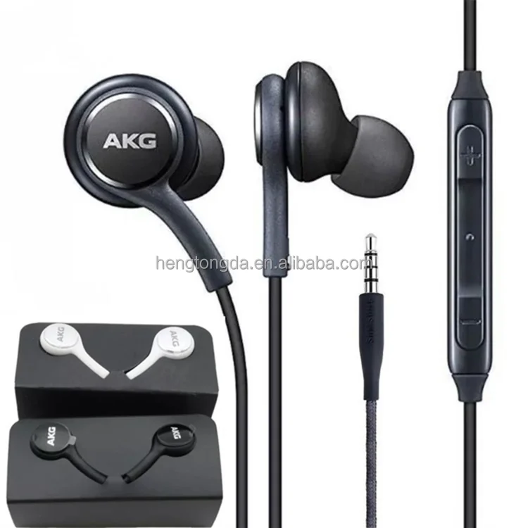 

Wholesale High Quality Wired Stereo Headset In Ear Earphone With Microphone For Samsung Galaxy AKG S8 S9 Note8 s10 Headphone, Black white