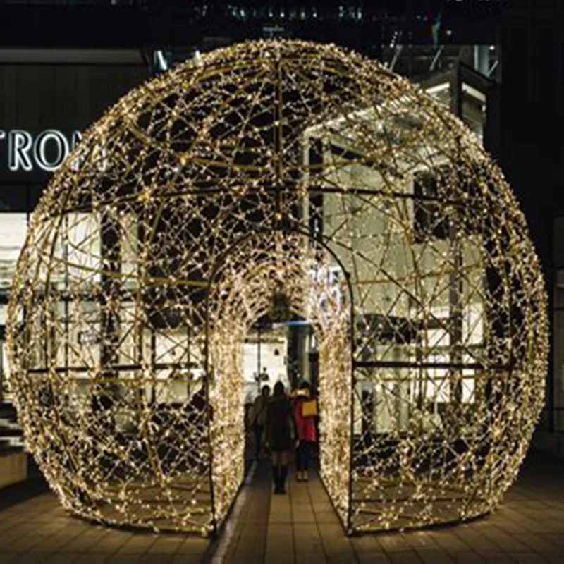 2020  Hot Sale LED 3D Motif Huge Colorful Round Ball Christmas Light For Outdoor Decoration