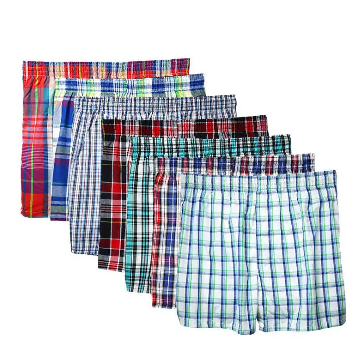 

Wholesale Cheap Best Selling Summer Men's Bamboo Boxer Shorts Woven Plaid Custom Pattern Factory