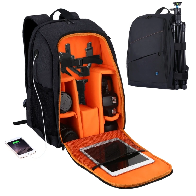 

Good Quality PULUZ Outdoor Portable Waterproof Scratch-proof Dual Shoulders Laptop Camera Backpack for Travel, Black