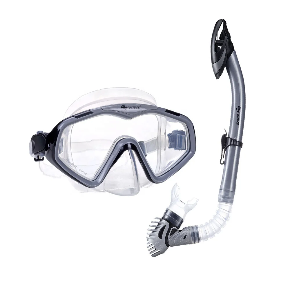 

Underwater swim PVC diving equipment frameless panoramic freediving snorkel mask set, Customized