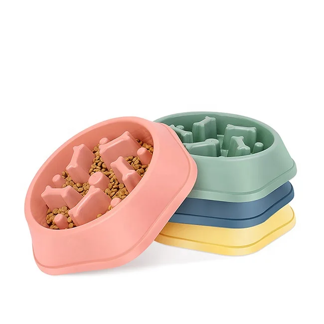 

Pet Bowl Slow Eating Healthy Non Slip Anti Gulping Stop Bloat Peanut Butter Dog Bowl Slow Feeder Food For Small Medium Dogs, Yellow, pink, blue, green