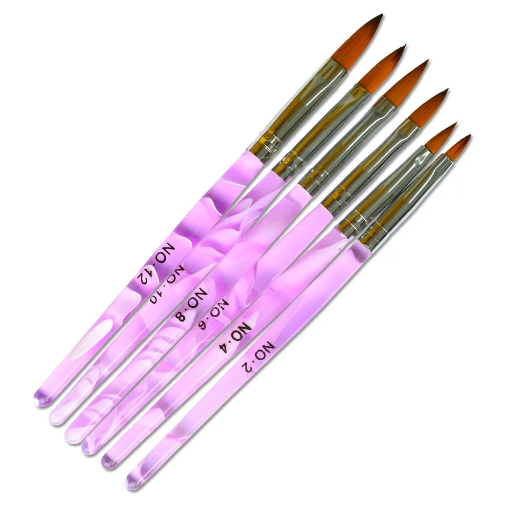 

Professional 6pcs Nail Art Brushes Sculpture Pen Acrylic UV Gel Drawing Painting Pattern Nail Kit Lot Professional Set