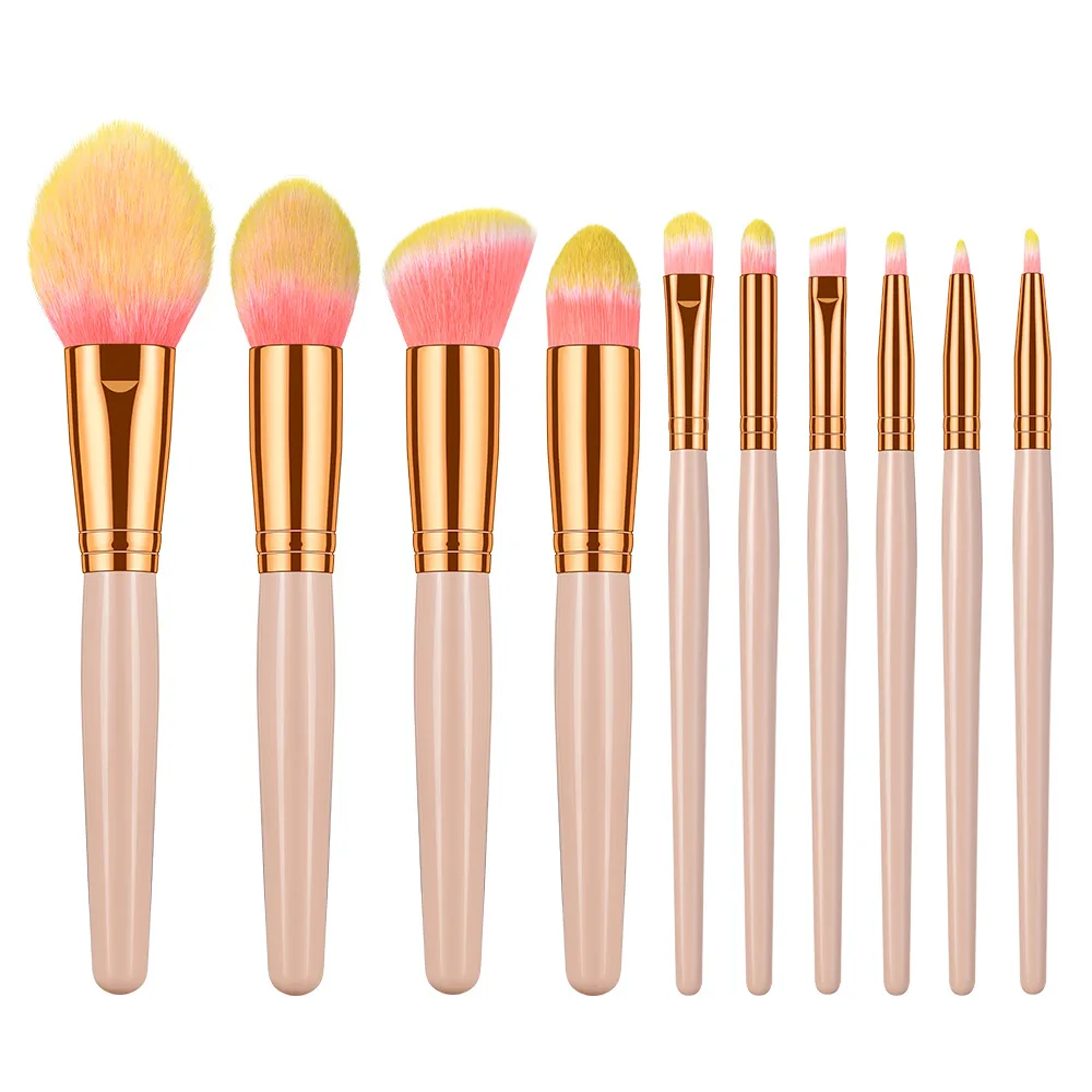 

High Quality Makeup Beauty Brushes for Girls 10pcs Makeup Brushes Artificial Bionic Fiber Makeup Brush Set, Pink
