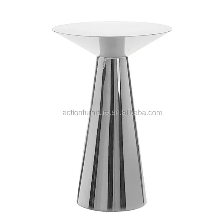 Stainless Steel Gold Bar Table With Round Base For Wedding Hotel Dining