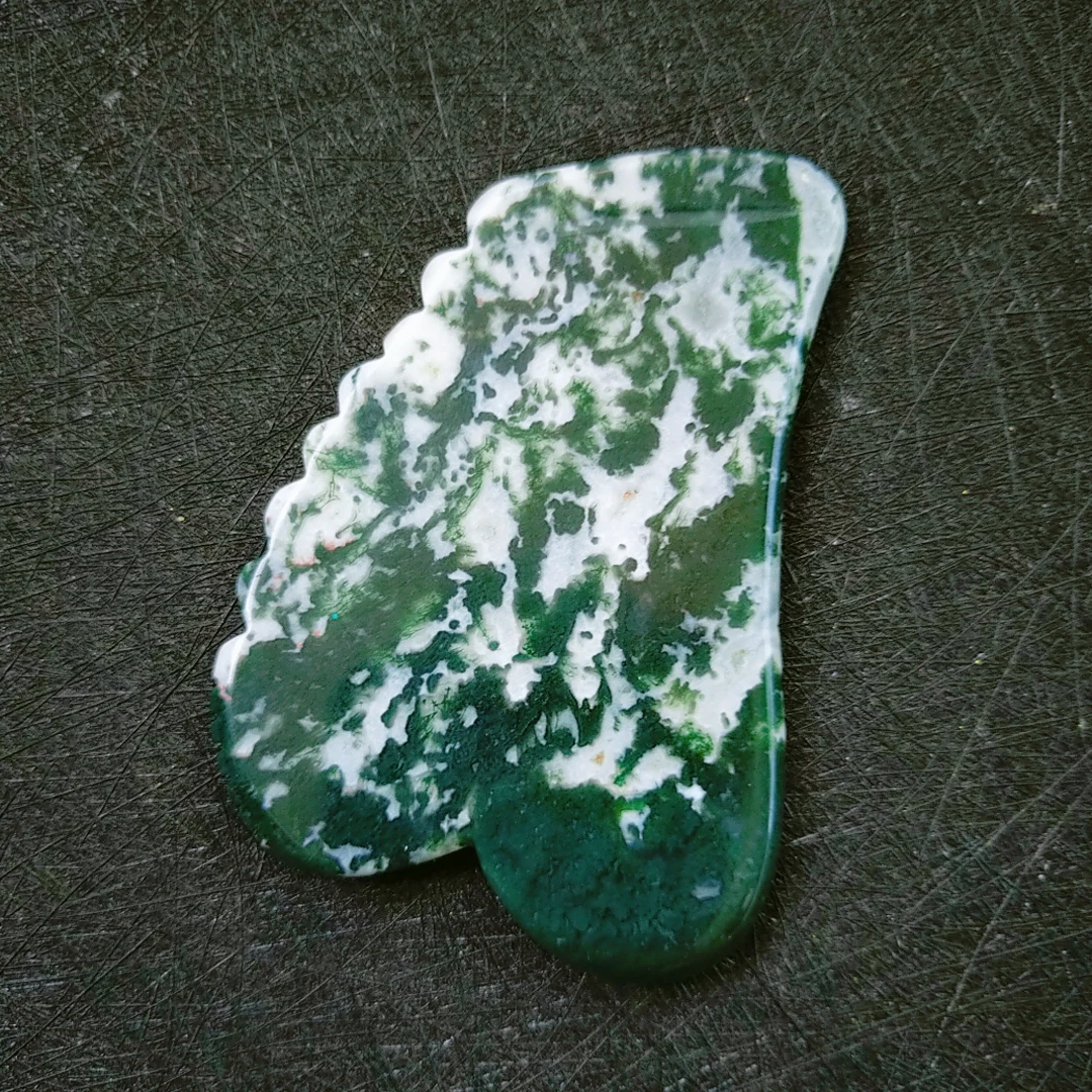 

Onwon Square shaped moss agate Gua Sha Scraping Massage Board Tool Natural Jade Stone Guasha Board for Face Body Skin Caring Spa