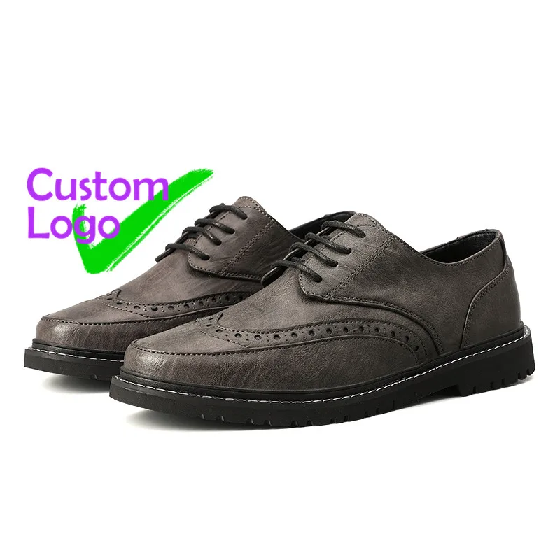 

Low Cut Easy Men Fashion Shoes Synthetic flat sole Men Shoes Casual Leather man Lace-Up Oxford Leather Shoe Personnalise
