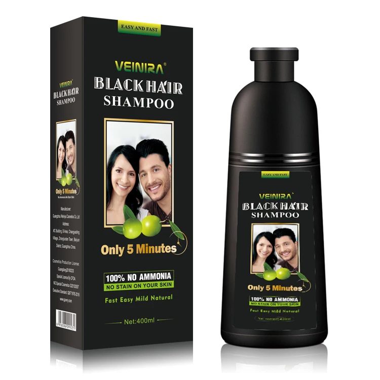 
200ml magic fast black hair shampoo hair color dye no ammonia no stain skin 
