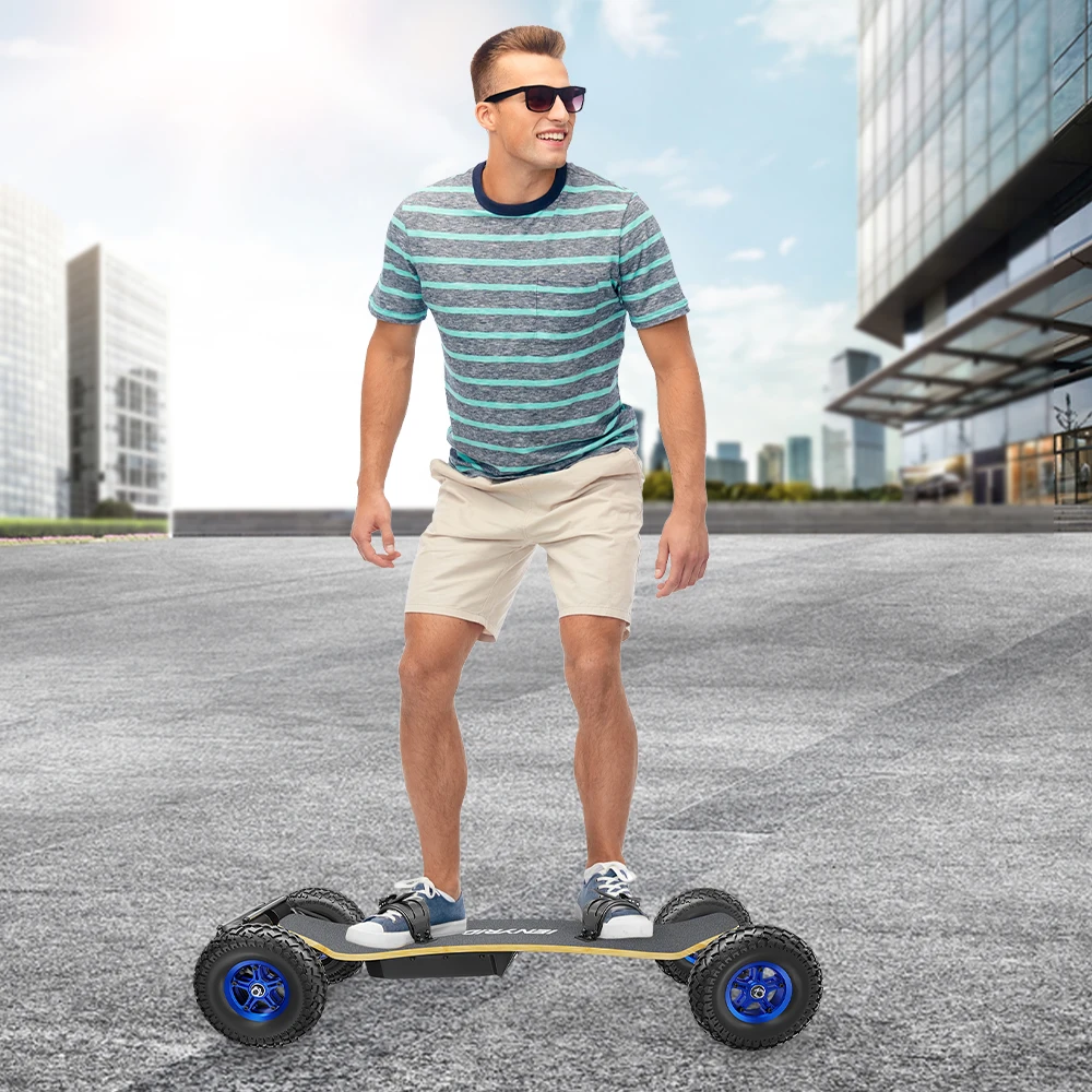 

Directly Wholesale all Terrain electric mountainboard skateboard Dual Motor Each 1650W*2 with Remote Control USA warehouse
