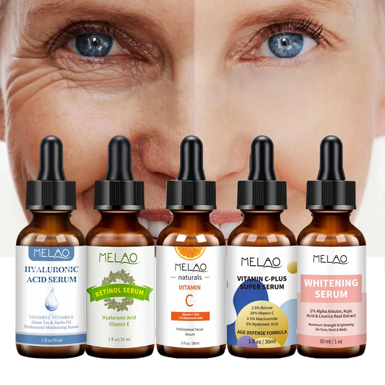 

Face Whitening Hyaluronic Acid Serum Retinol 24K Gold Acne Remove Anti-Aging Anti-Wrinkle Facial Skin Care Vitamin C Serum, Clear liquid