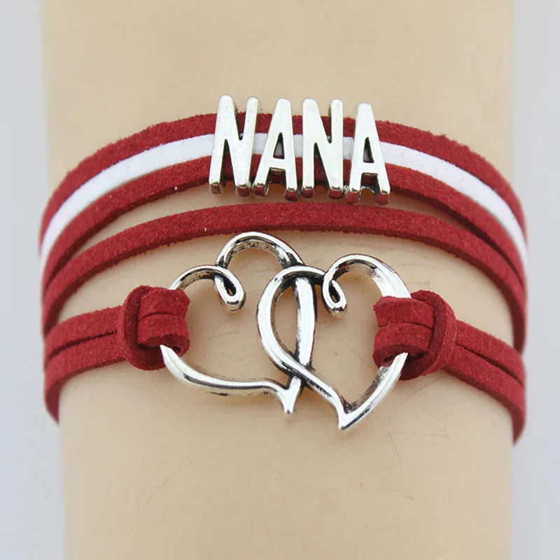 

2021 Sailing Jewelry Elastic Braided Nana Heart Bracelet Hand-woven Nana Heart Charm Bracelet