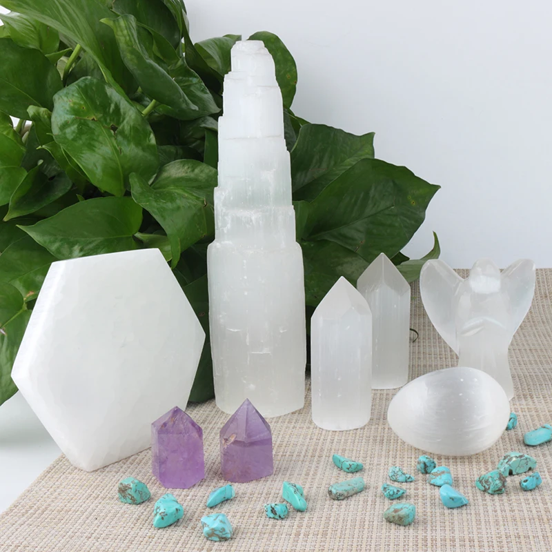

Natural Gypsum Knife Selenite Tower Selenite Animals Selenite Carvings