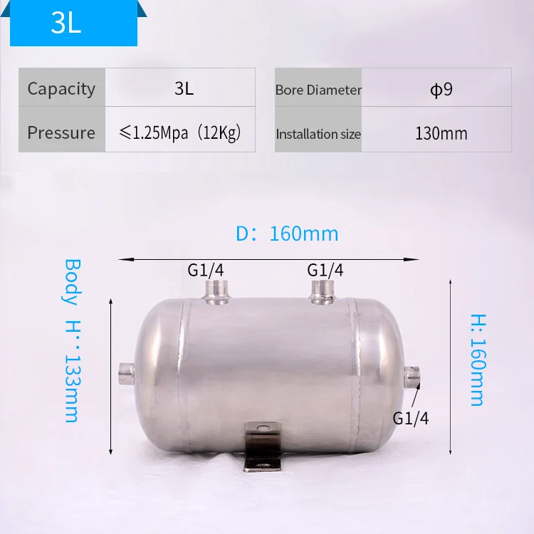 3l Nonstandard Accept Customize Air Compressors Parts Small Air Tank