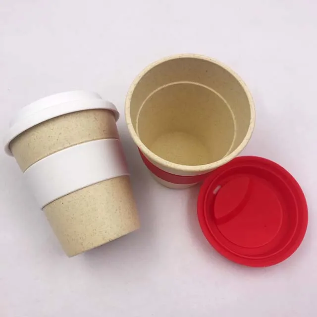 

Cute Travel Customized Bamboo Fiber Coffee Mug with Lid, Any color as per pantone