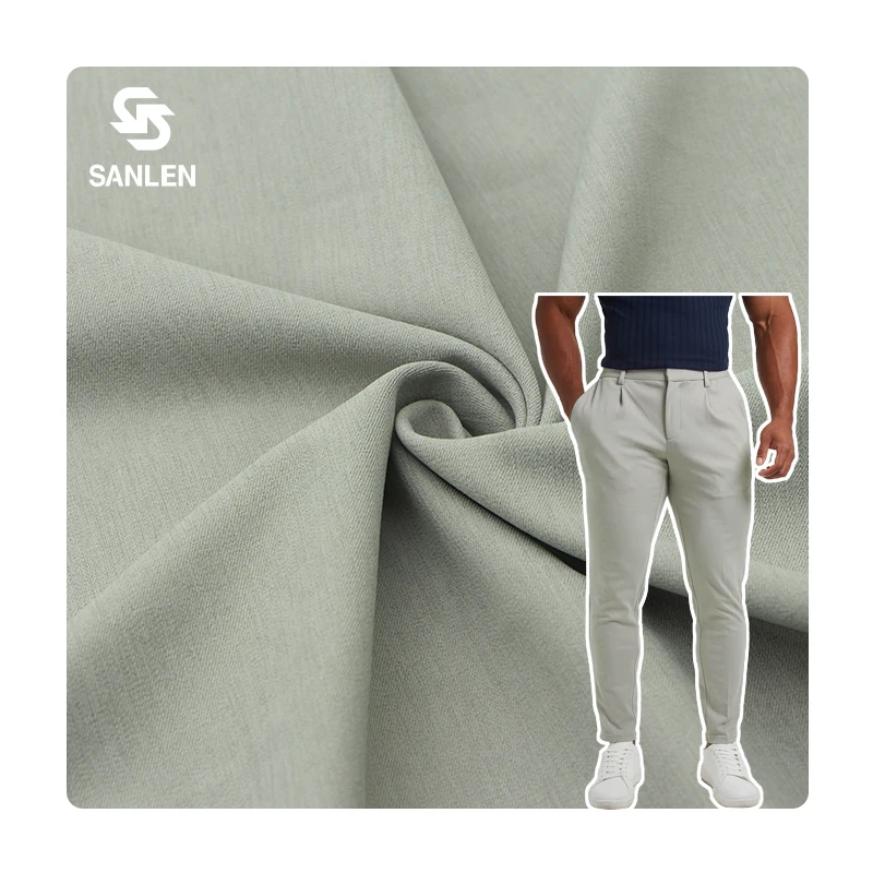 Cotton-like Breathable Golf Pants Trousers Woven Twill 100% Polyester 4 Way Stretch Fabric for Hiking