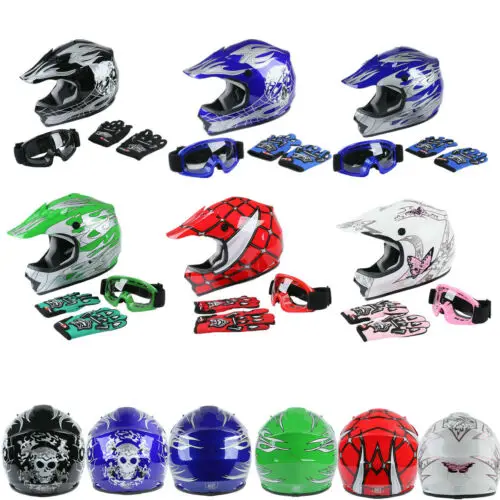 TCMT XF270214 DOT Youth Kids Dirt Bike Off Road Motocross Full Face Helmet Snowmobile