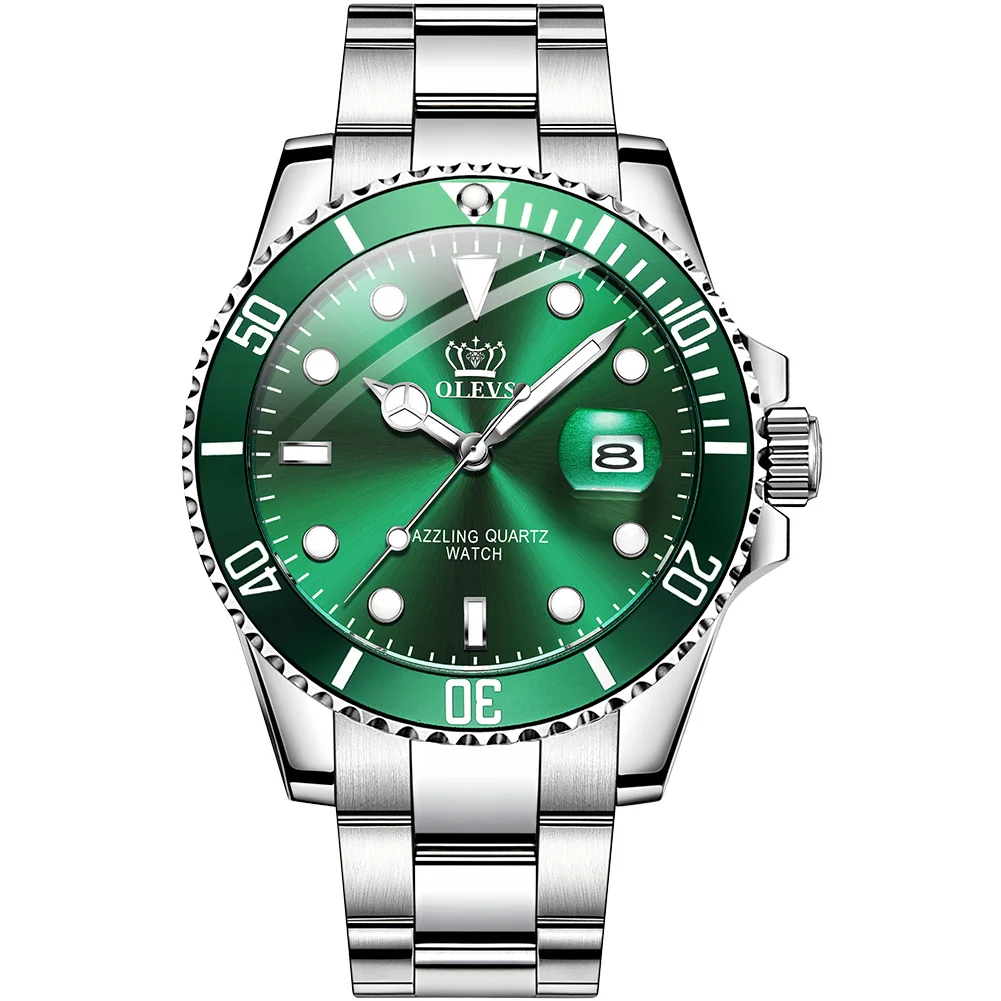 

customized brand fashion waterproof Green Water Ghost gemstone luxury Automatic watches quartz watch, Black