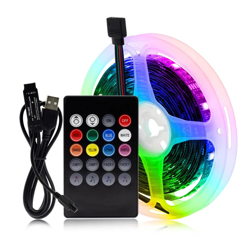 RGB Changeable USB LED Strip 5050 DIY Flexible LED Light Bluetooth Control / Music Control LED TV Background Lighting