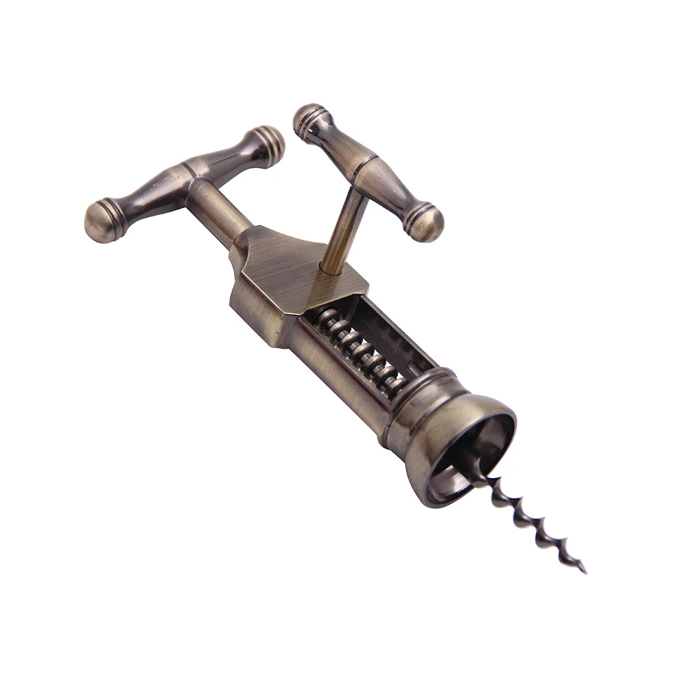 

Portable Easy Wine Opener Metal Corkscrew Antique Vintage Style Rack Pinion Corkscrew Kitchen Bar Gadgets