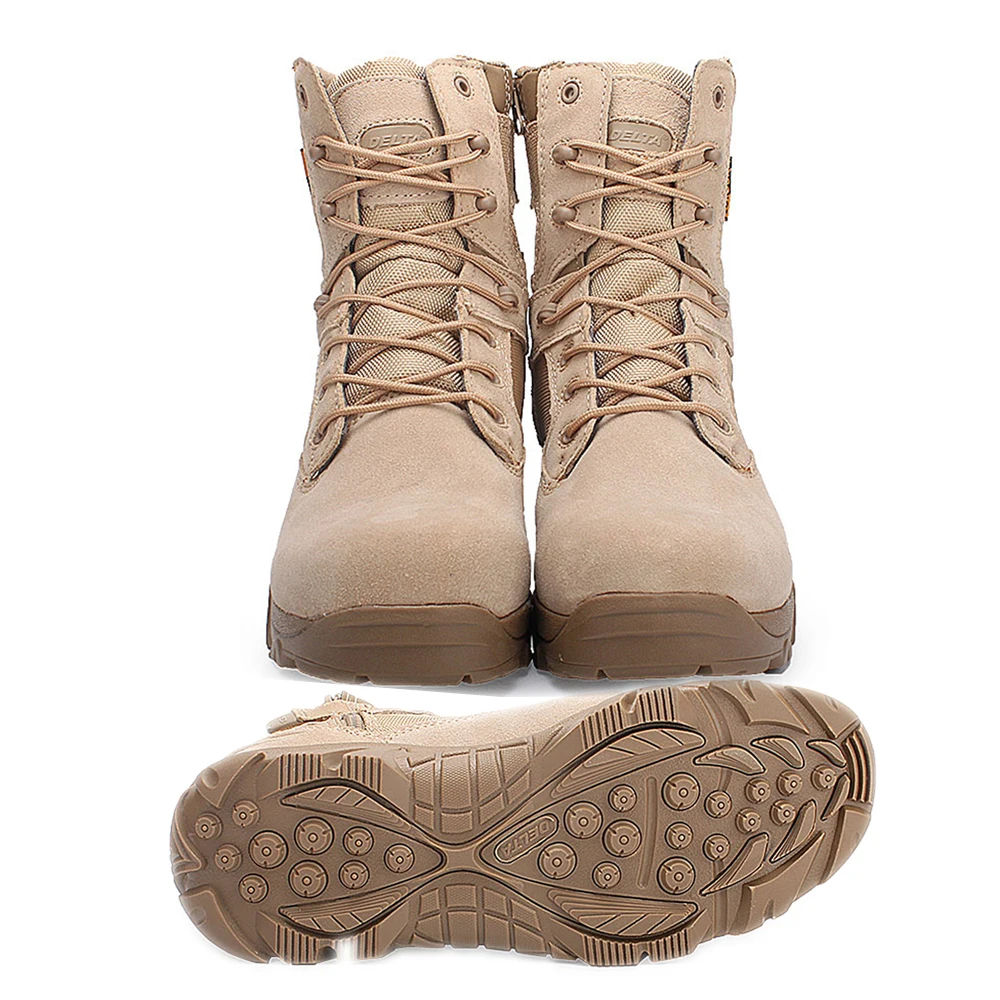 

Custom khaki rubber outsole outdoor training Black Delta 8 Cow Leather Rubber combat tactical army military boots