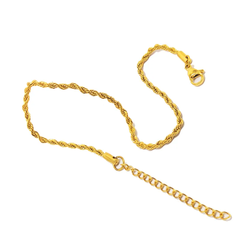 
Wholesale Chunky 5mm Gold Figaro Link Chain Anklet Women Mens Stainless Steel Gold Plated Bohemian Feet Jewelry Anklet 
