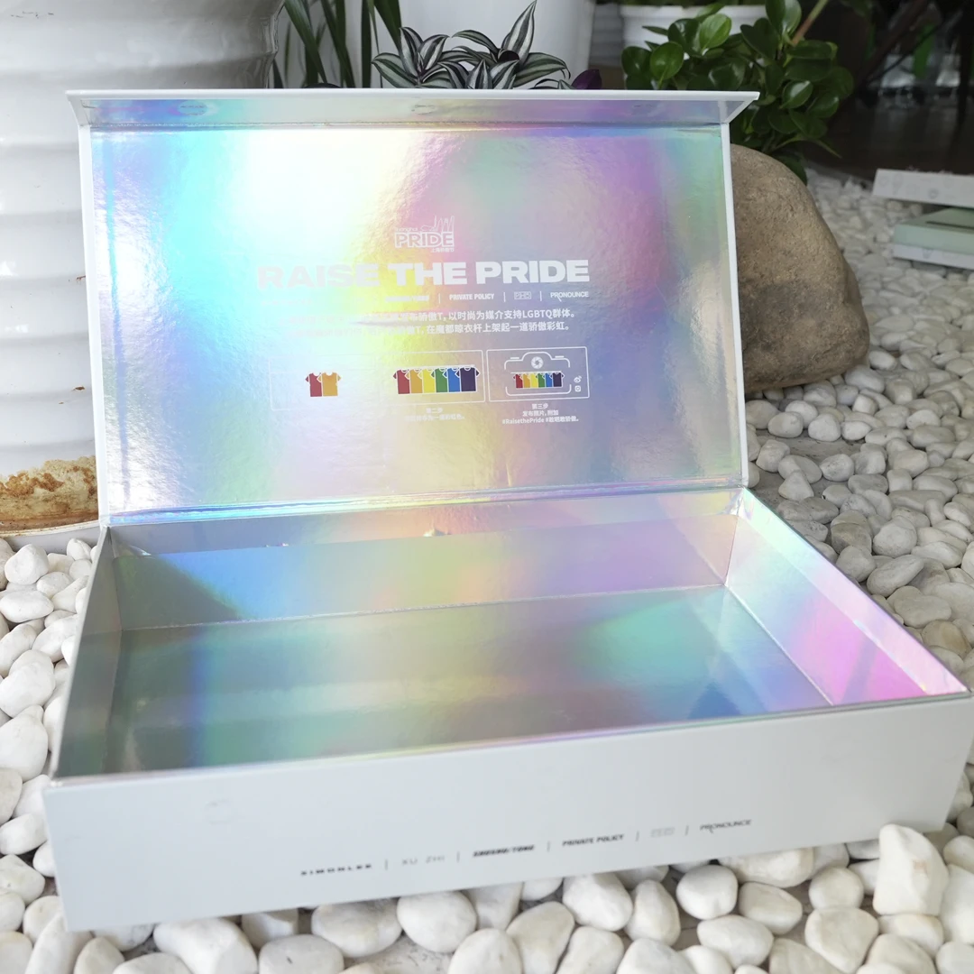 

Magnetic Suction Laser Gift Packaging Box with Customized Logo for Gifts